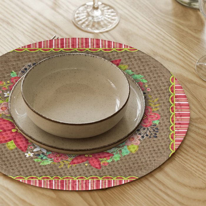 Hermia Set de 4 Salvamanteles Multicolor con Diámetro de 37 cm Hermia Set de 4 Salvamanteles Multicolor con Diámetro de 37 cm